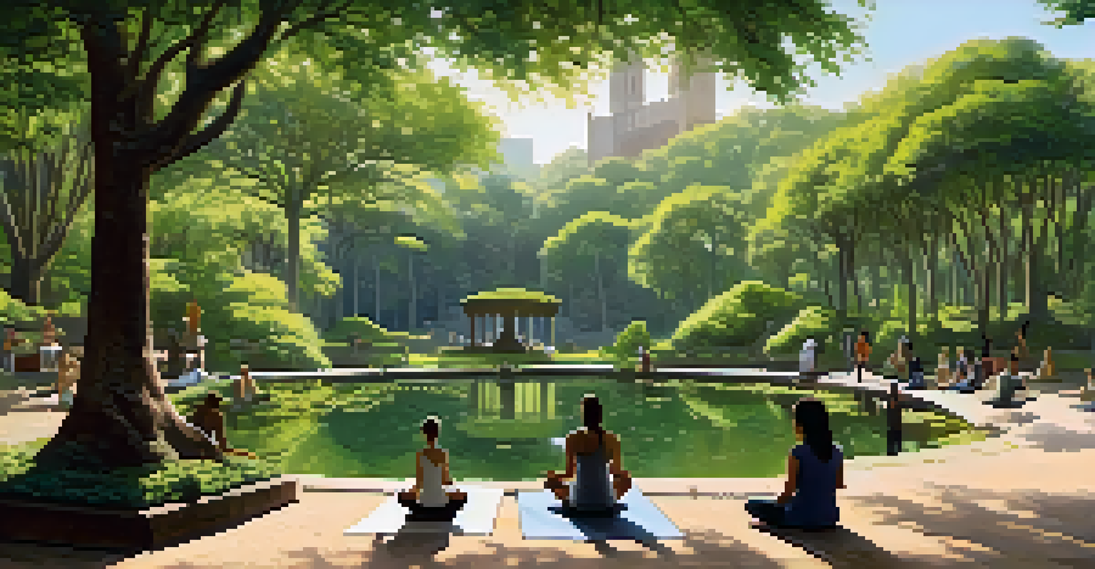 A peaceful park scene in Parque Lage with people relaxing and enjoying nature.