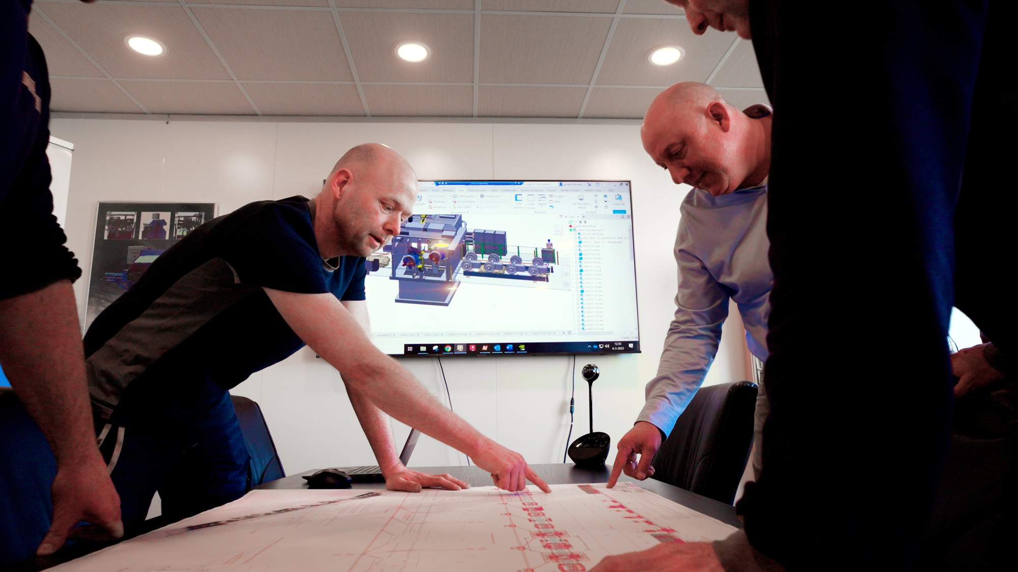Werkoverleg met werktekening