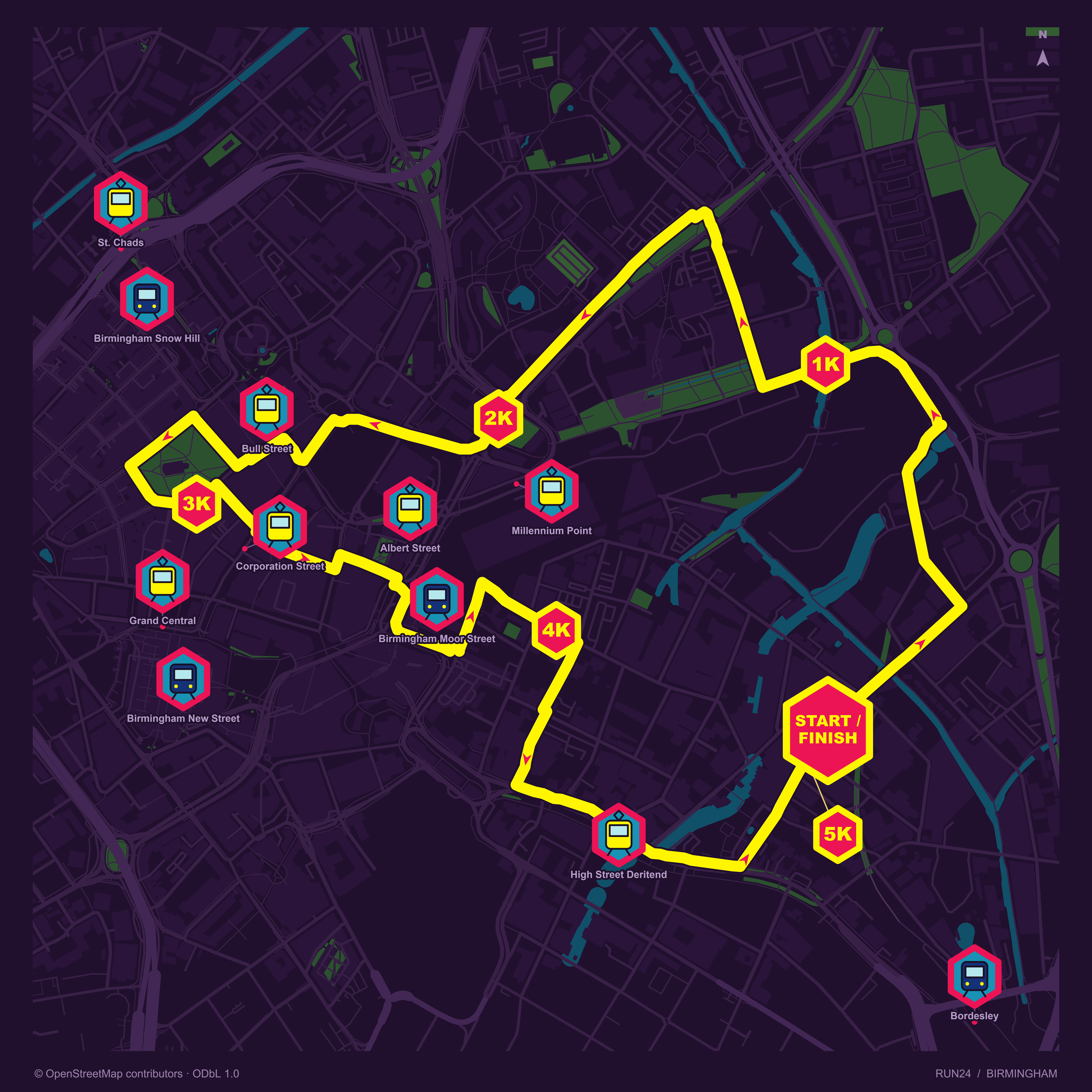 Birmingham 2026 route map