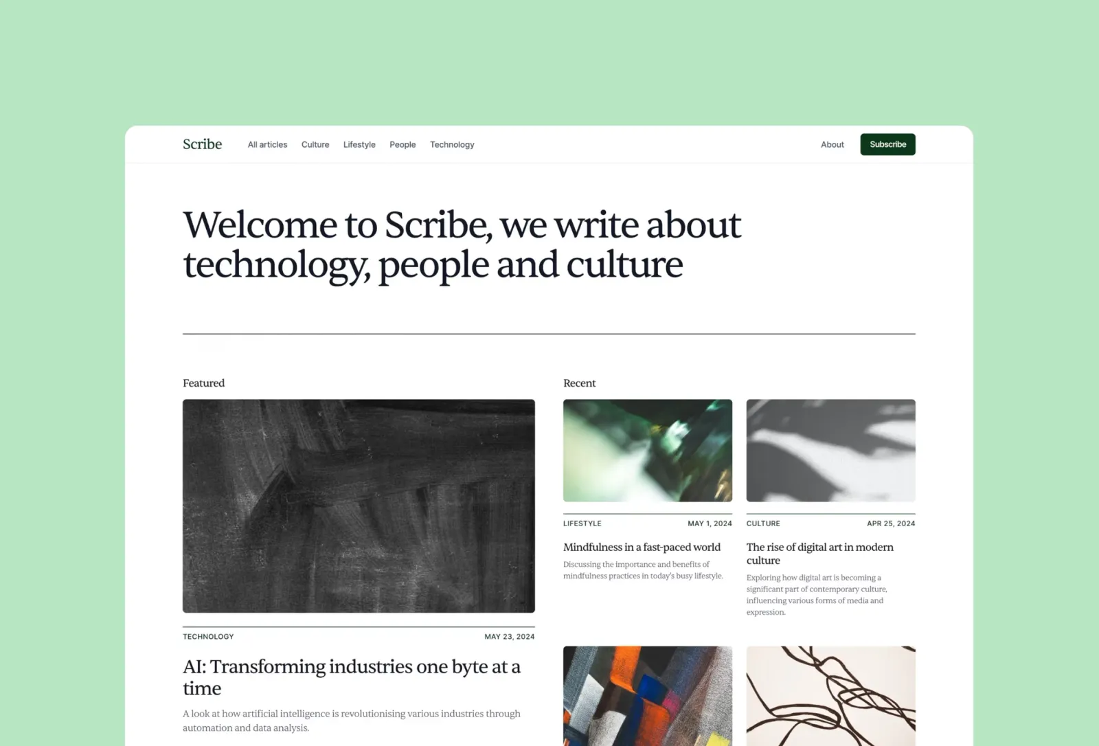 Scribe Framer template by Bryn Taylor