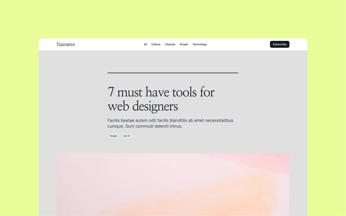 Narrative Webflow template screenshot 4