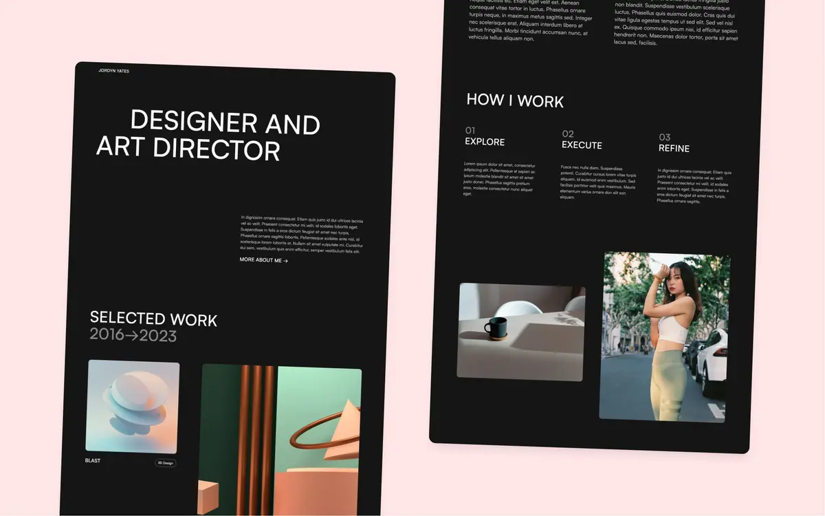 Darkfolio Webflow template screenshot 3