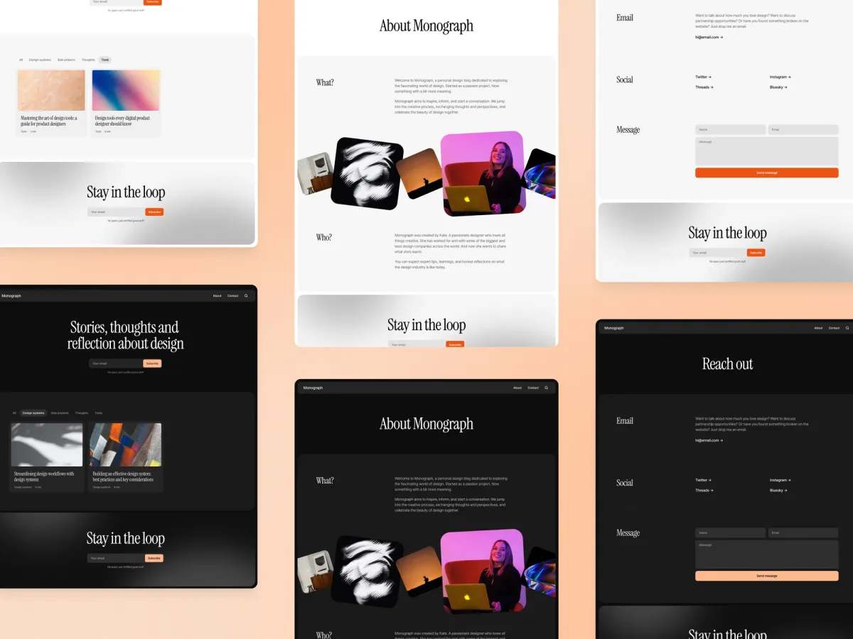 Monograph Framer blog template screenshot 4