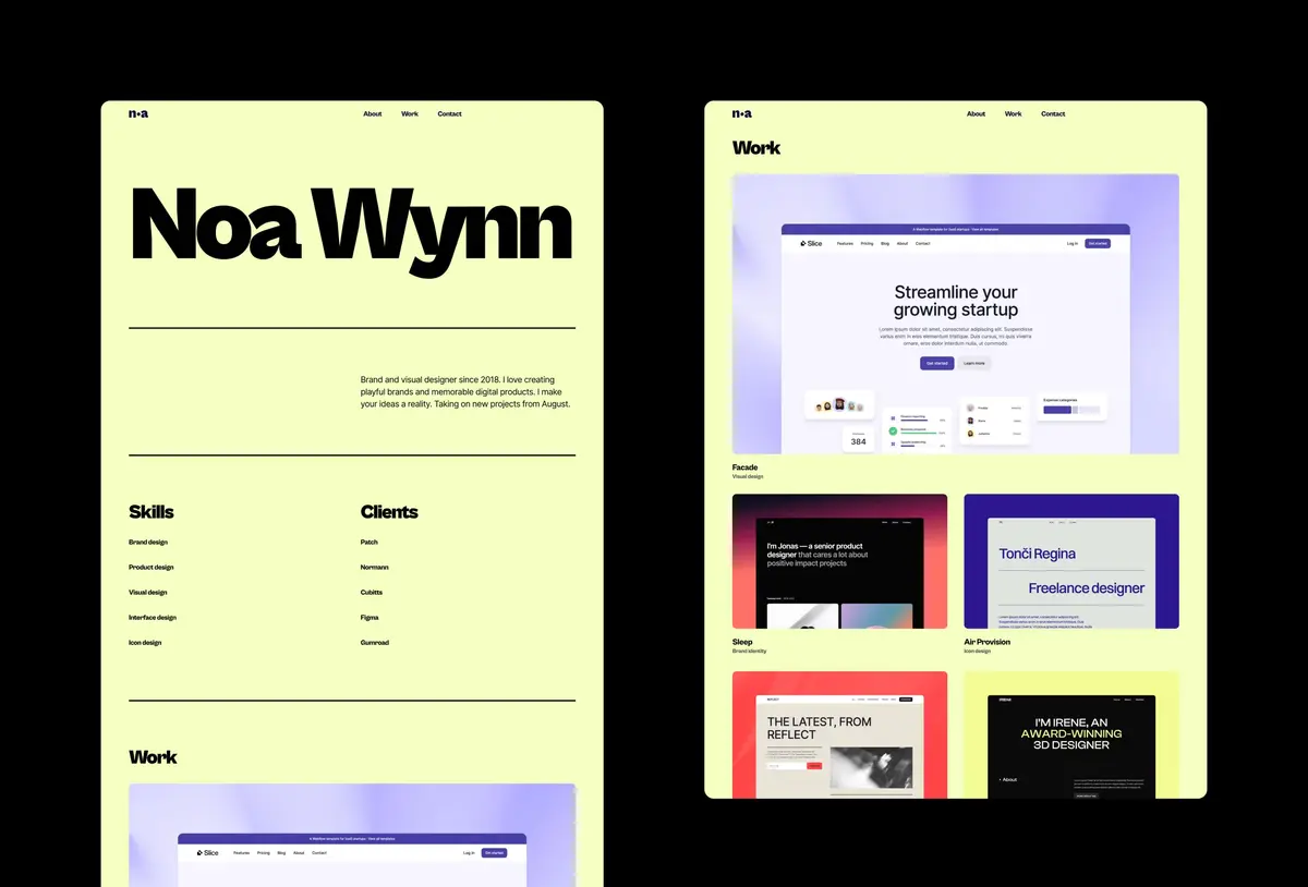 Wynn Framer template screenshot 2