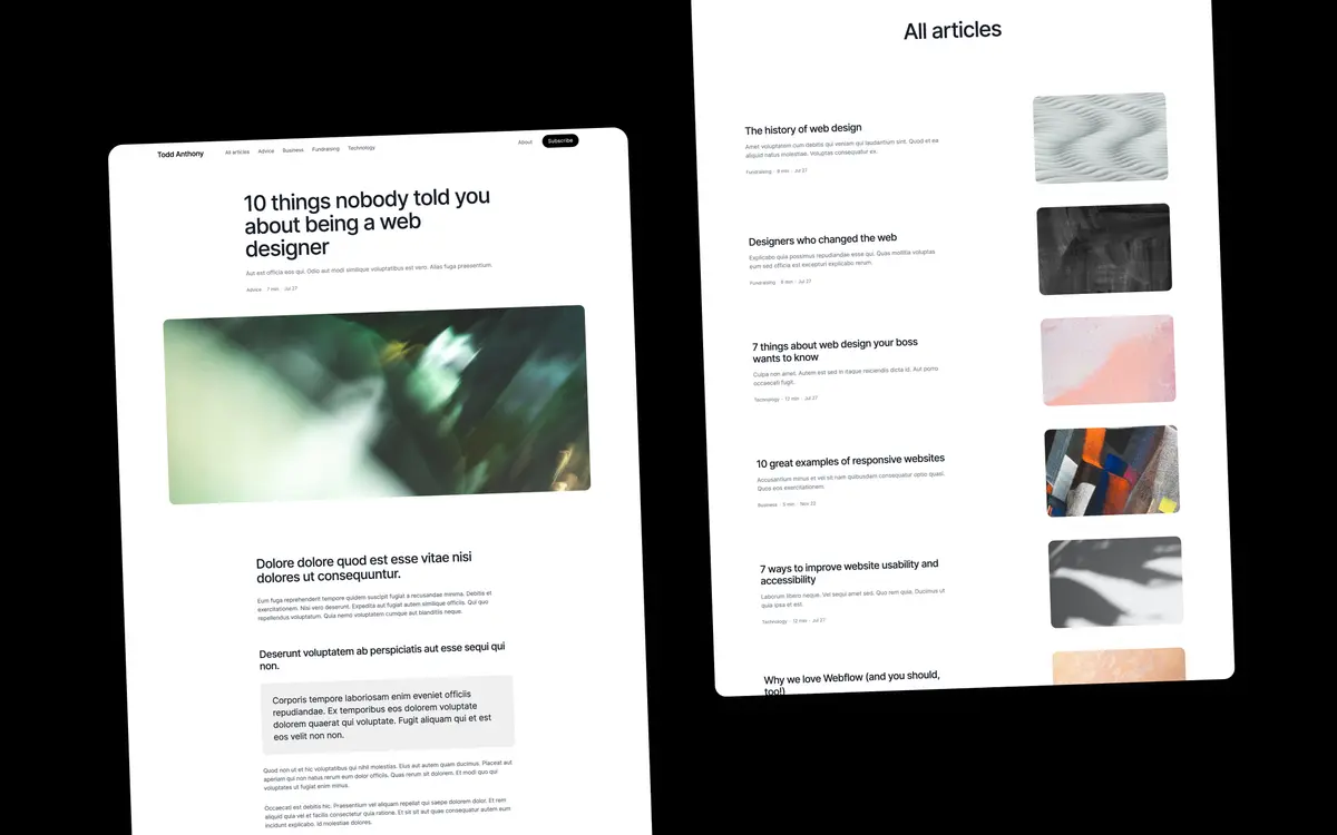 Column Webflow template screenshot 3