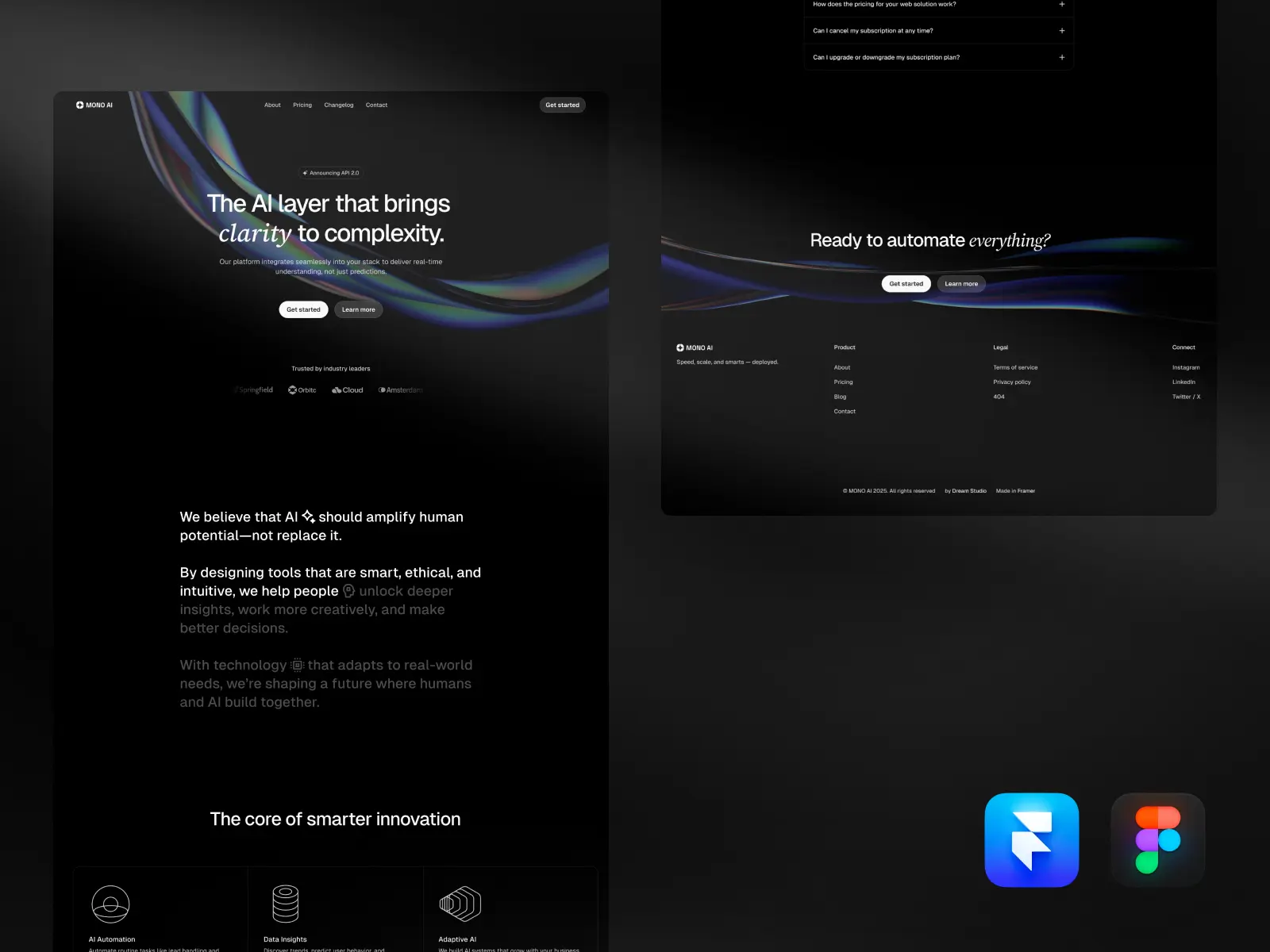 MONO AI Framer template