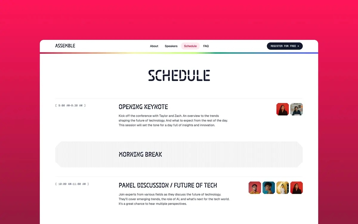 Assemble Webflow template screenshot 4