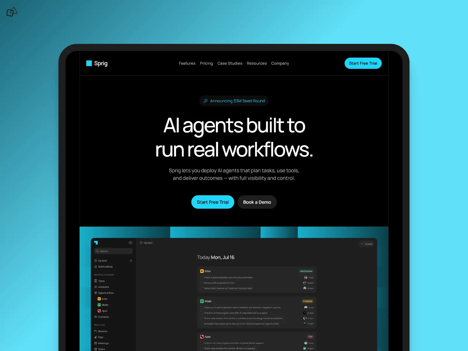 Sprig Framer template
