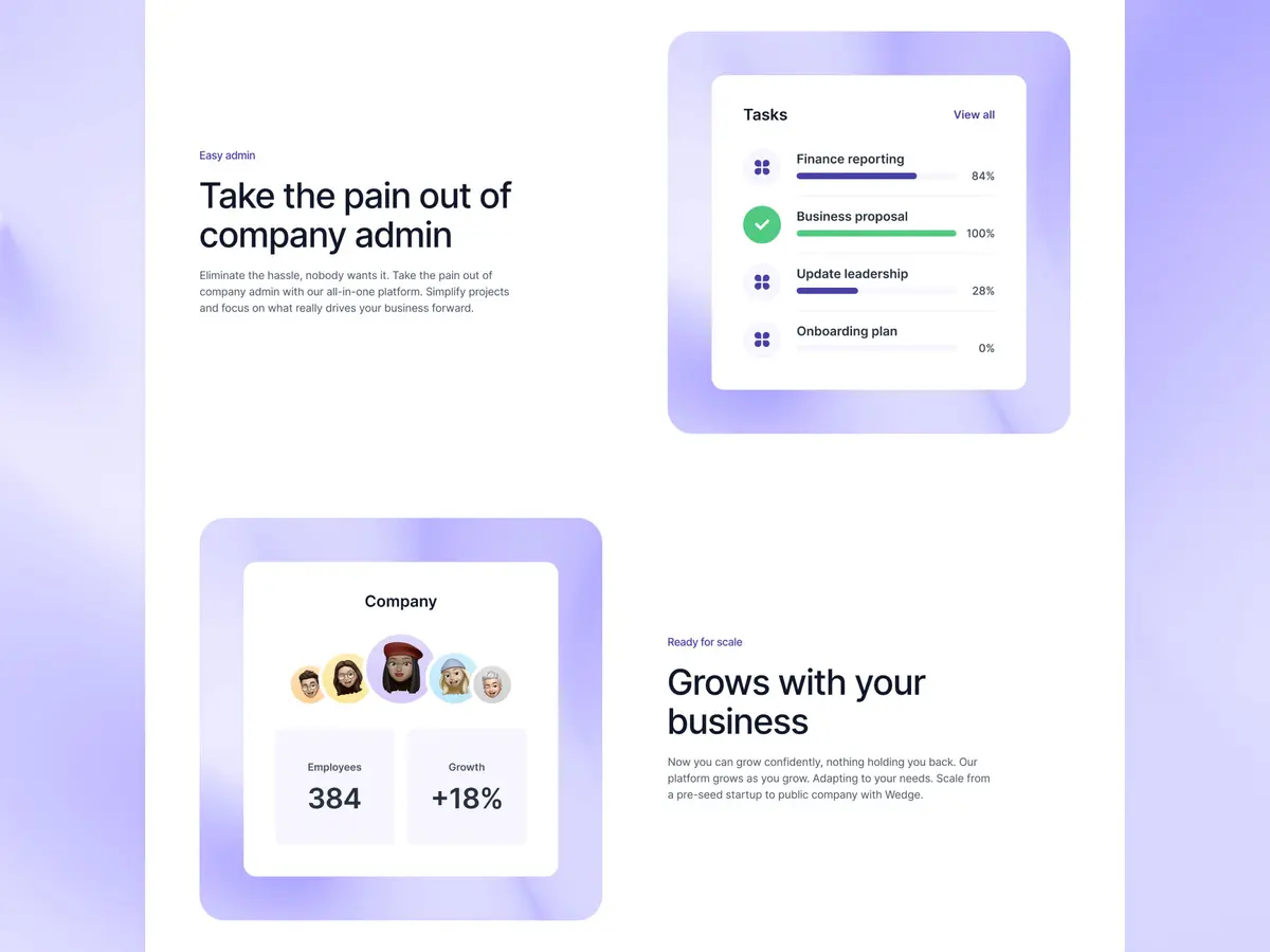 Wedge Framer SaaS template screenshot 3