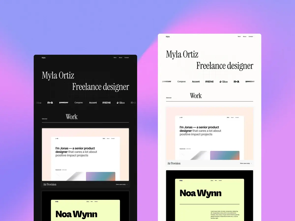 Offset Framer portfolio template screenshot 2