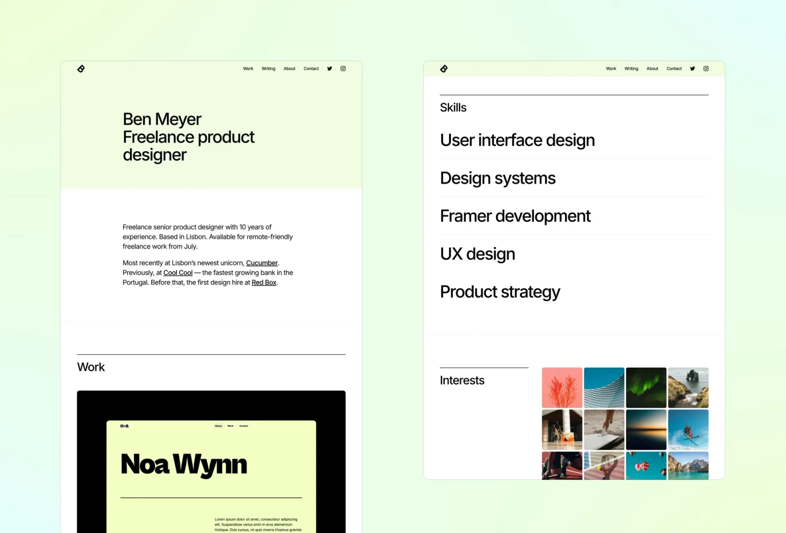 Sharp Framer template by Bryn Taylor