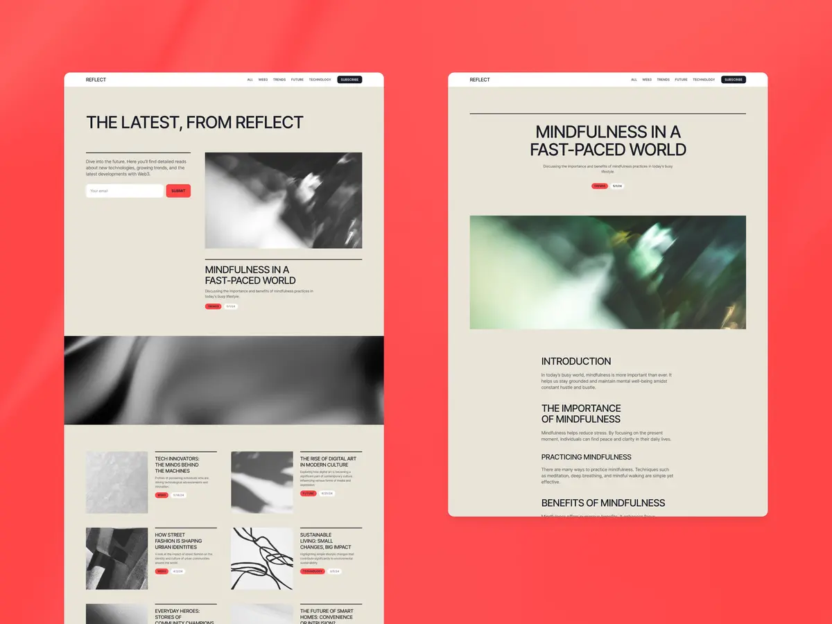Reflect Framer blog template screenshot 3