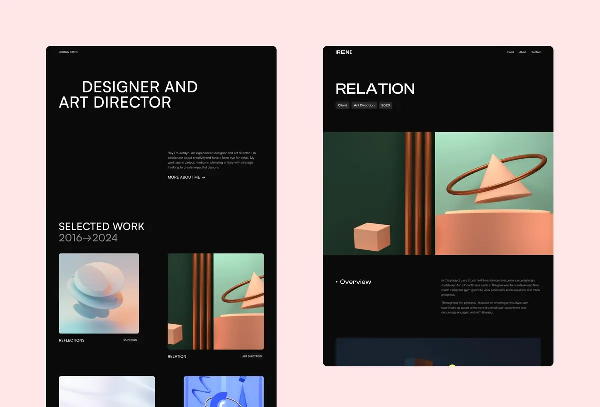Darkfolio Framer template screenshot 2