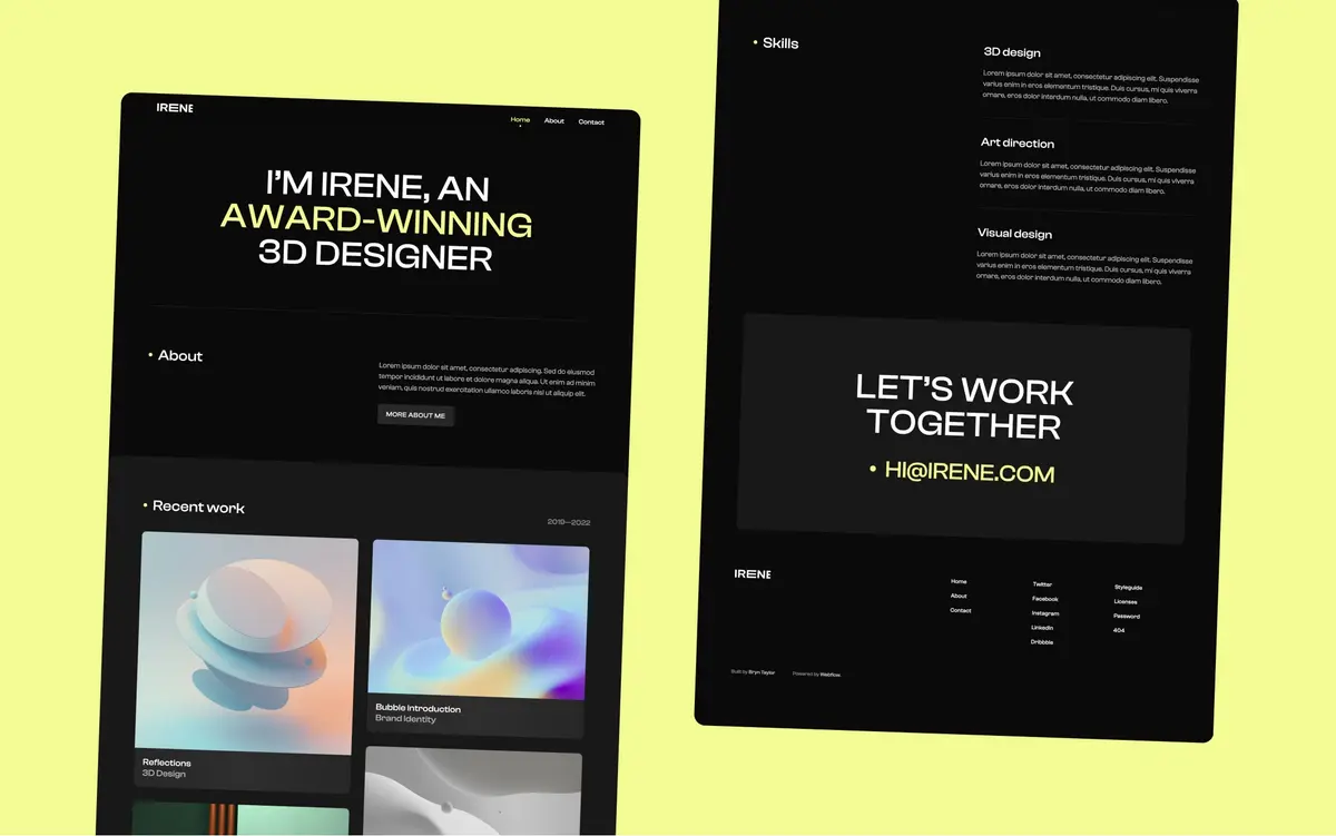 Irene Webflow template screenshot 3