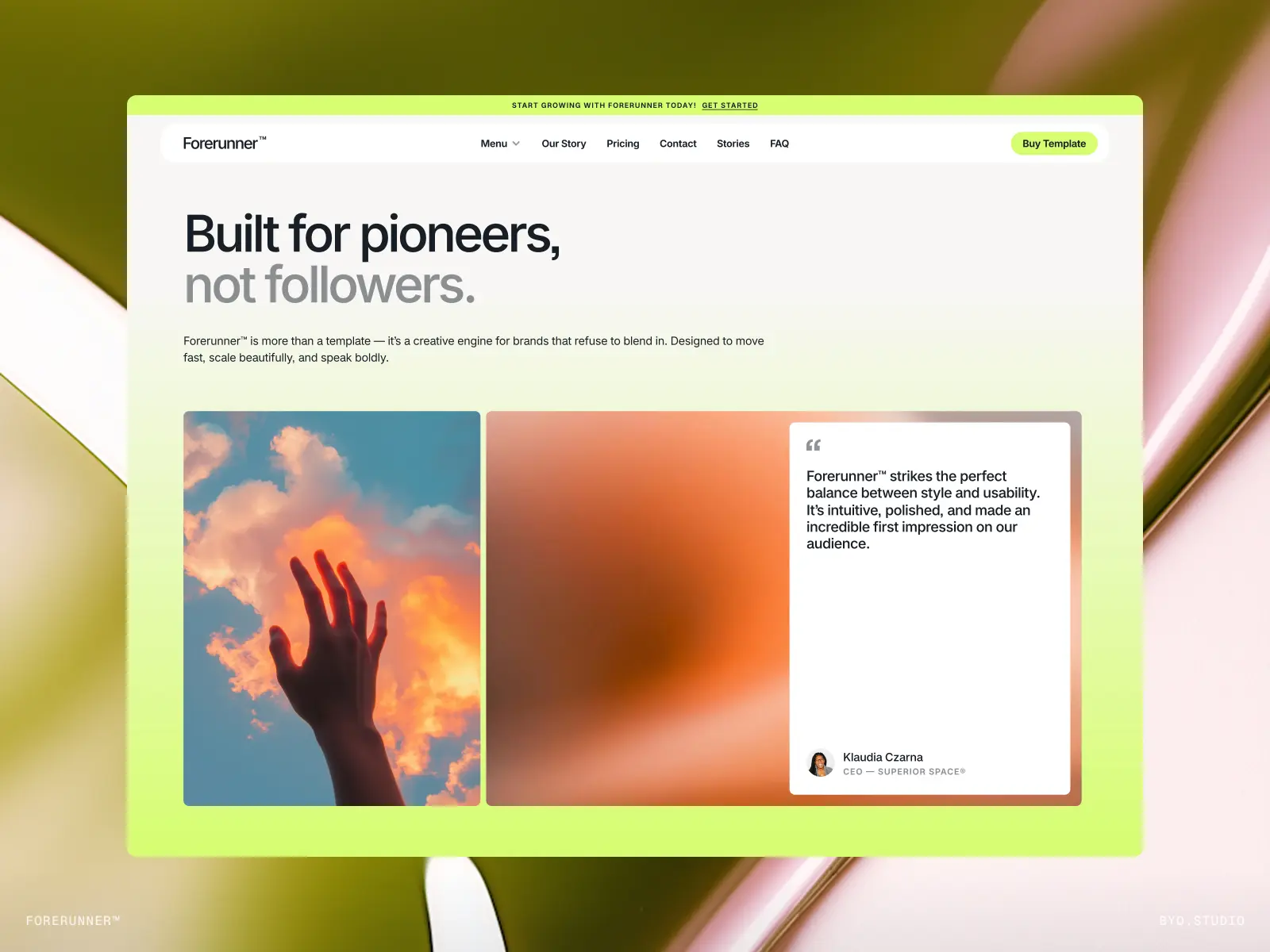 Forerunner Framer template