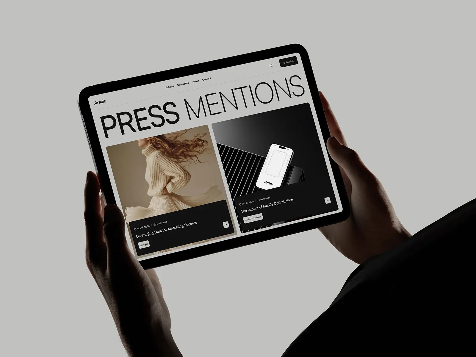 Article X Framer template screenshot 2