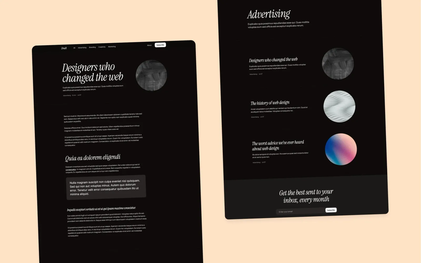 Draft Webflow template by Bryn Taylor