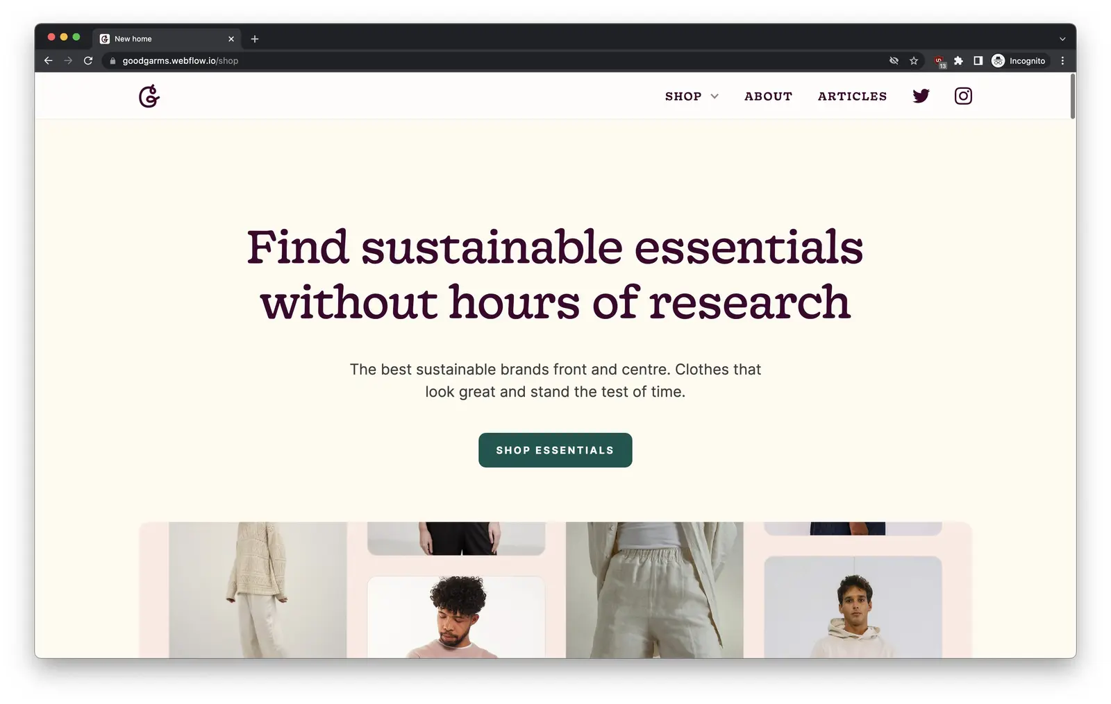 Showing the hero section with a few updates
