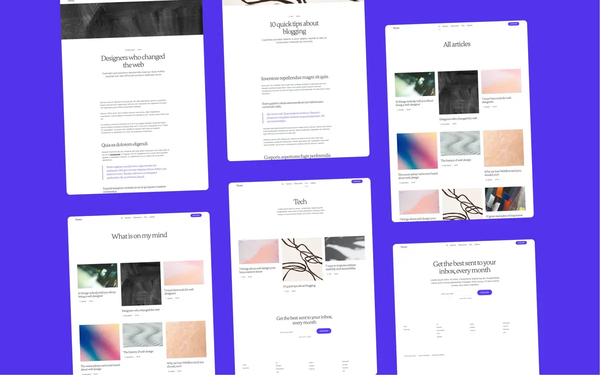 Notes Webflow template screenshot 5