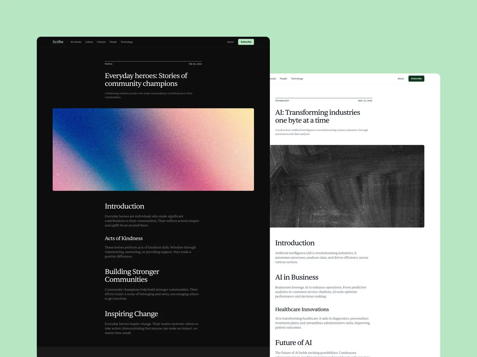 Scribe Framer template