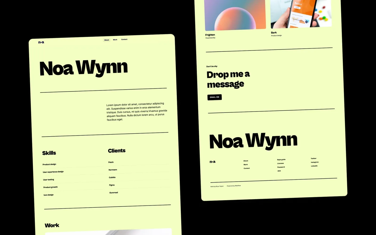 Noa Webflow template by Bryn Taylor