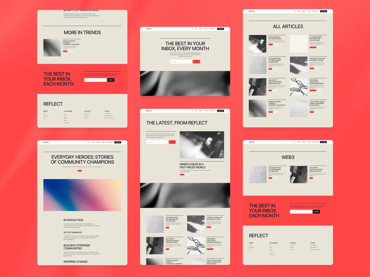 Reflect Framer blog template screenshot 4