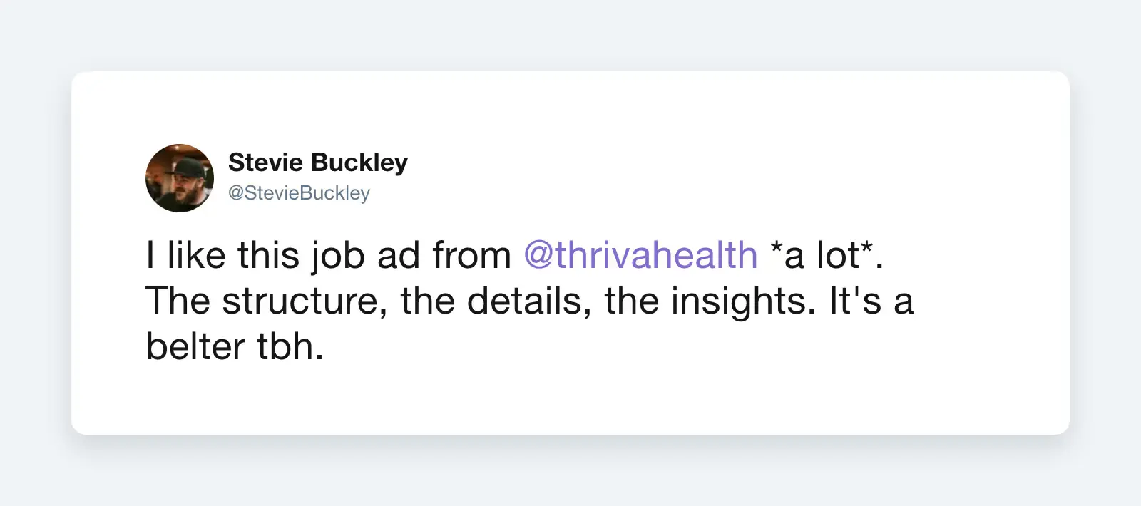 This tweet from the founder of Honest Work was a personal highlight 🙌