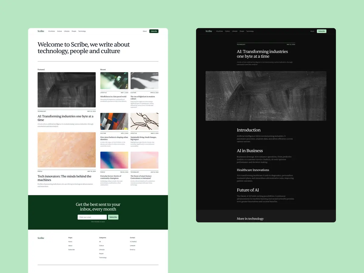 Scribe Framer blog template screenshot 2