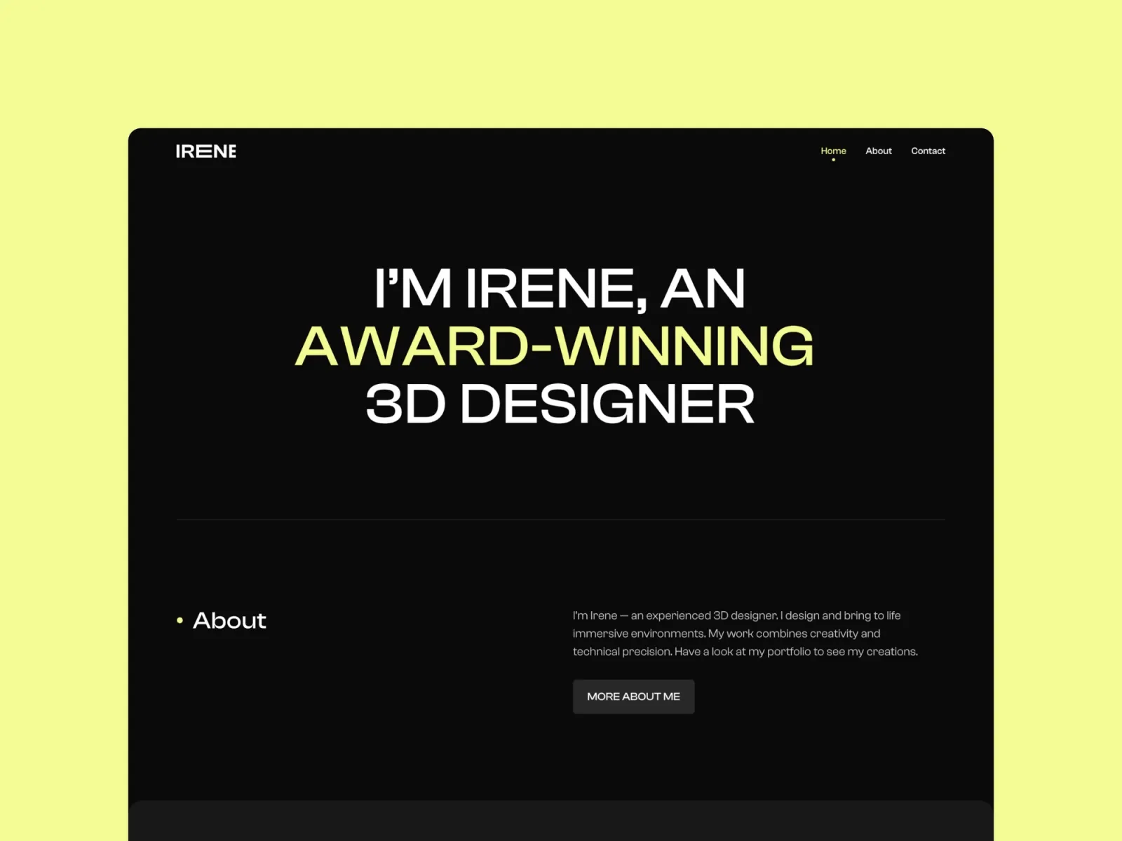 Irene Framer template