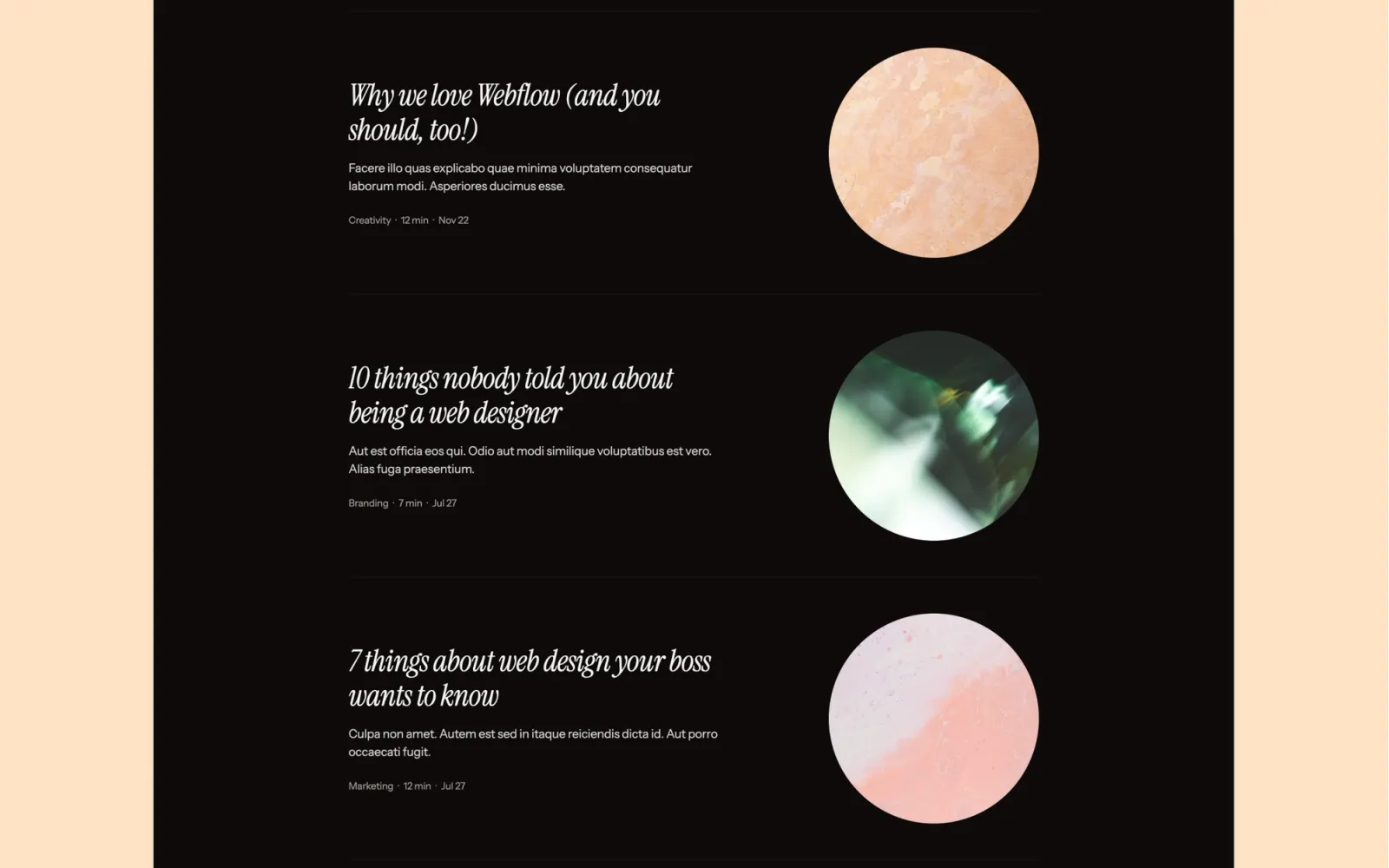 Draft Webflow template by Bryn Taylor