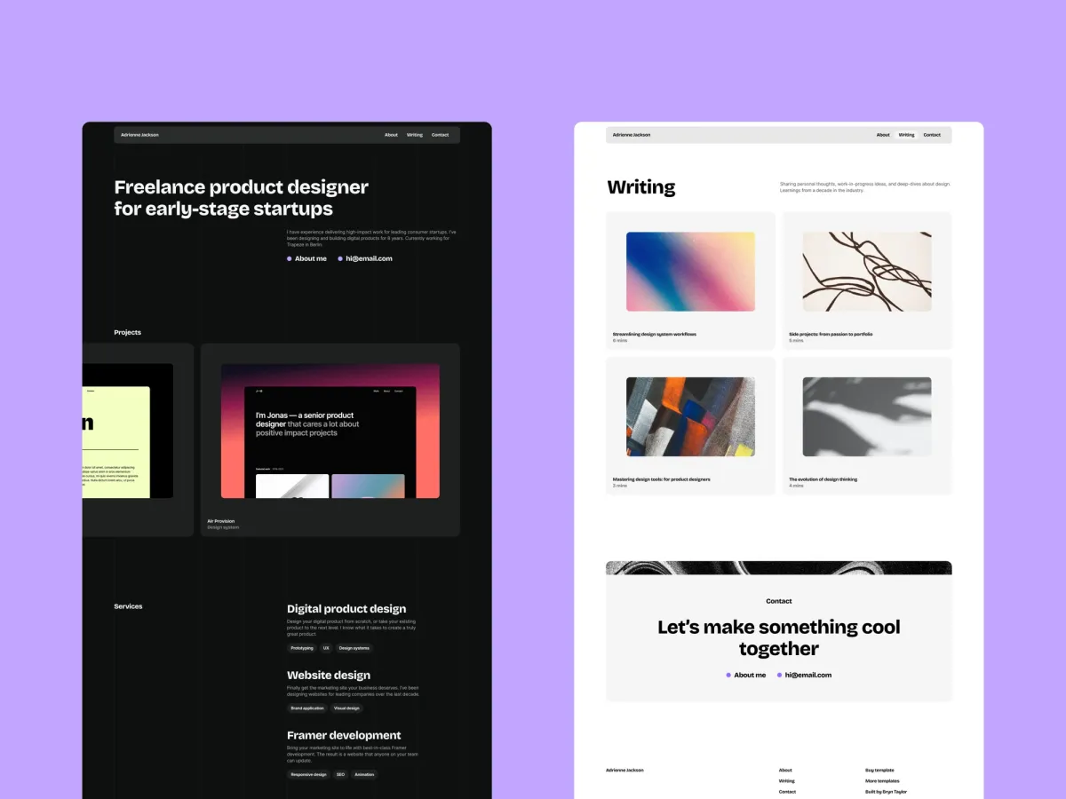 Lucid Framer portfolio template screenshot 2