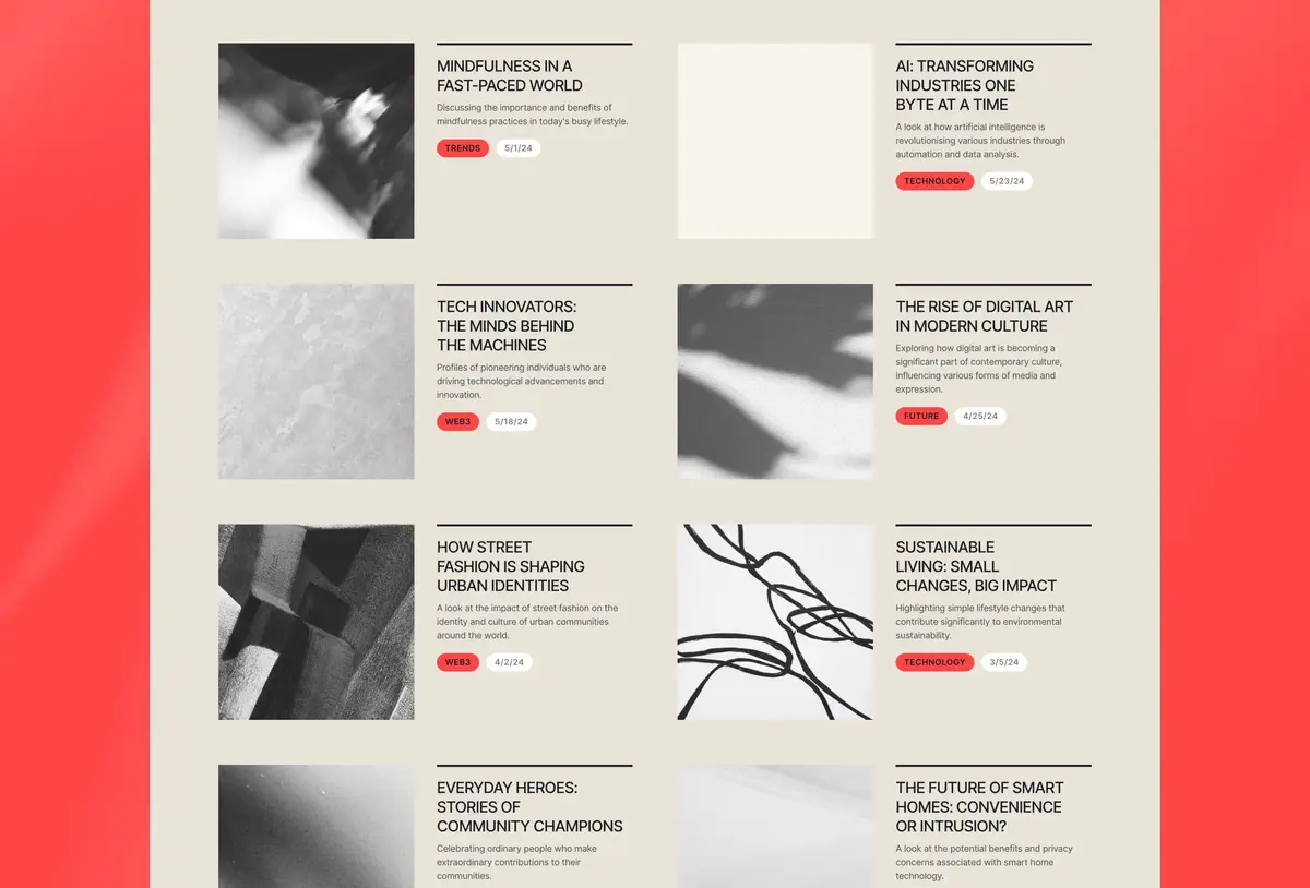 Reflect Framer blog template screenshot 3