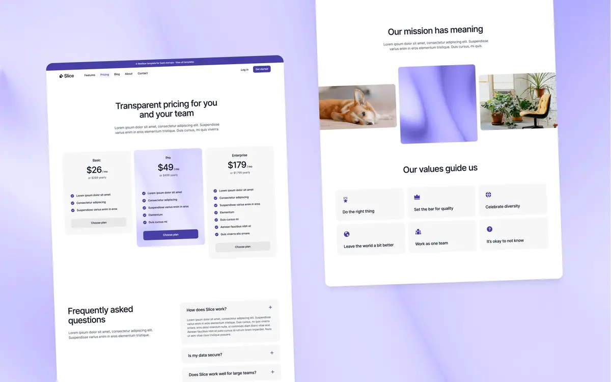Slice Webflow template screenshot 3