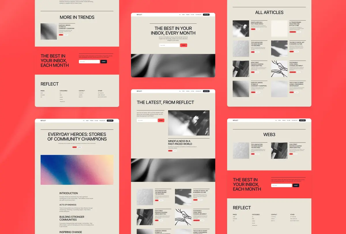 Reflect Framer blog template screenshot 4