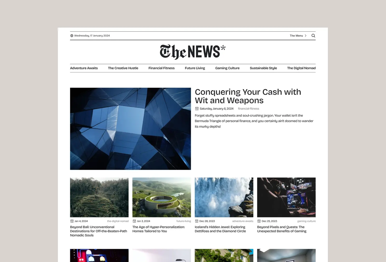 TheNews Framer template screenshot 2