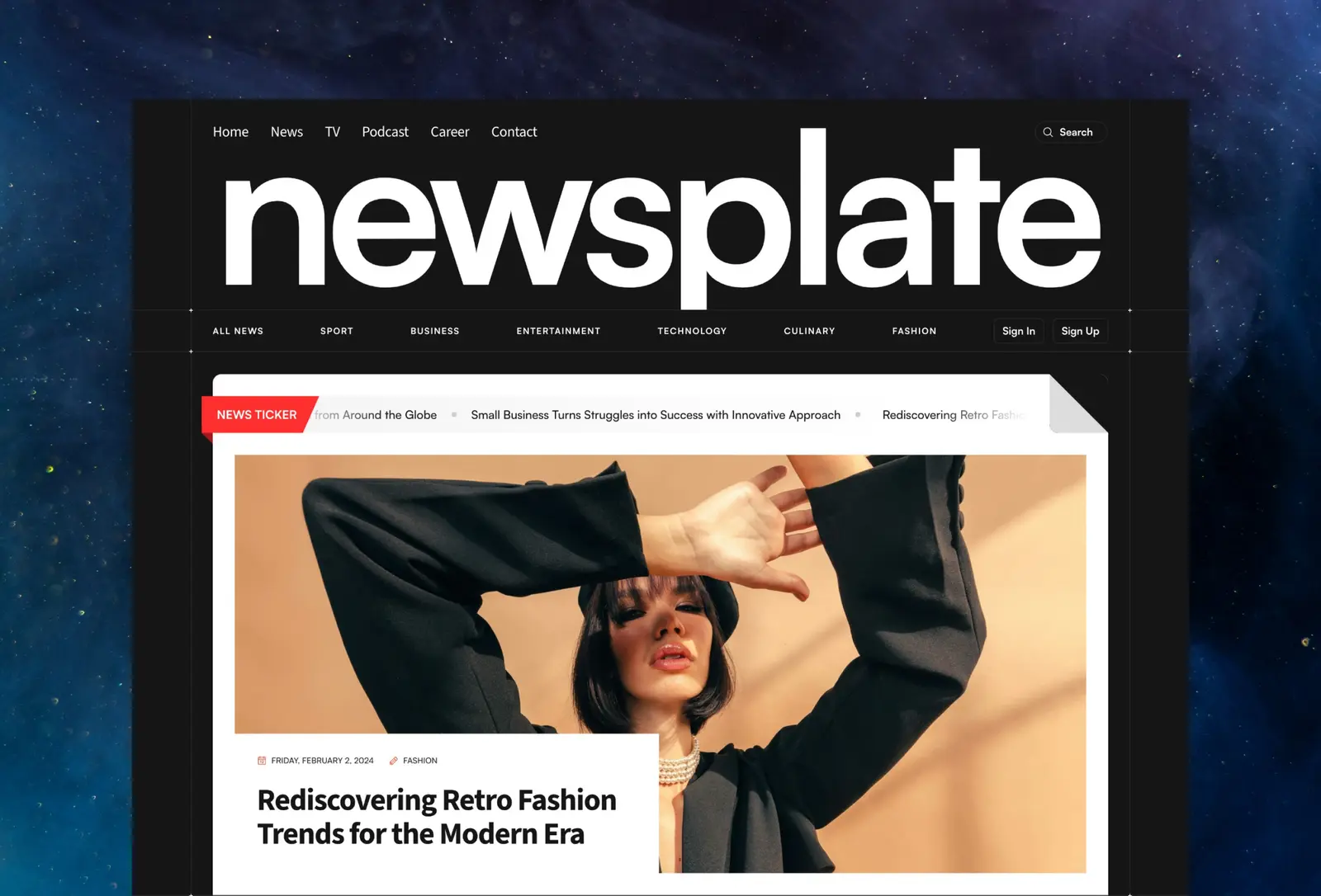 Newsplate Framer template