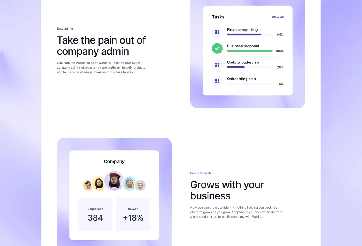 Wedge Framer SaaS template screenshot 3