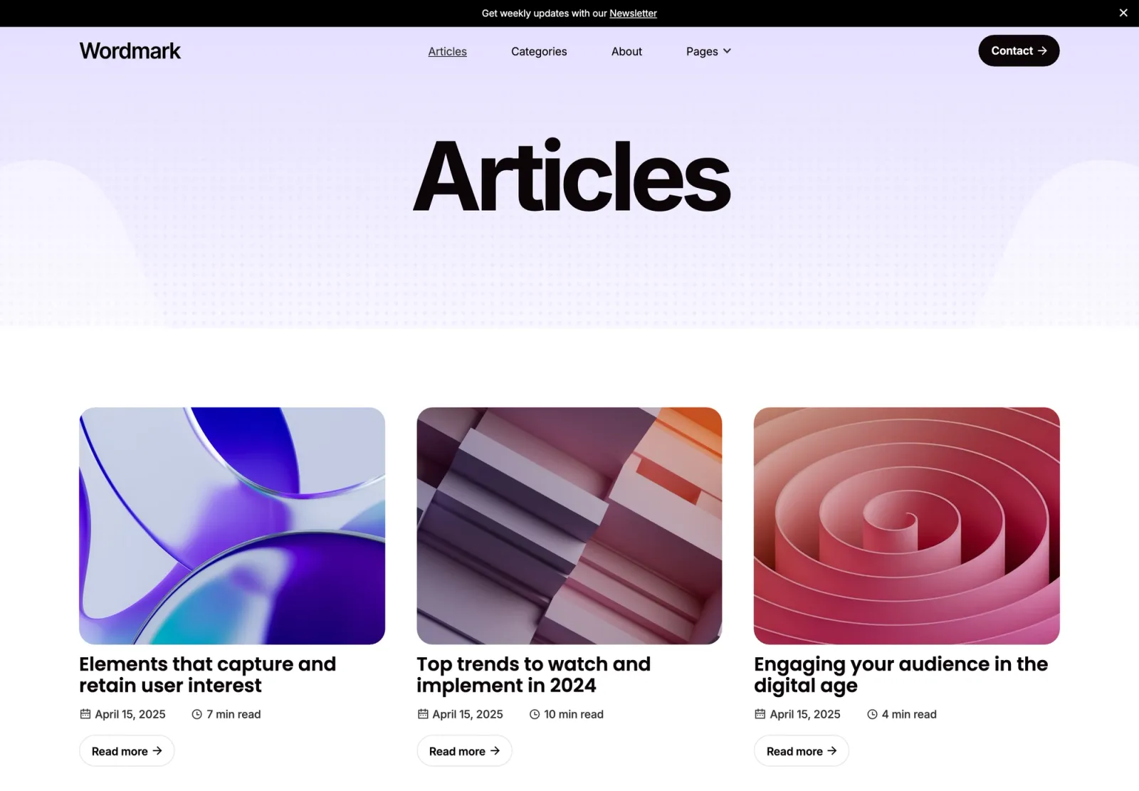 Wordmark Webflow template
