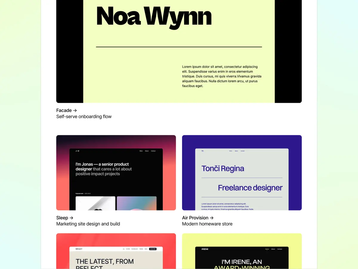 Sharp Framer portfolio template screenshot 4