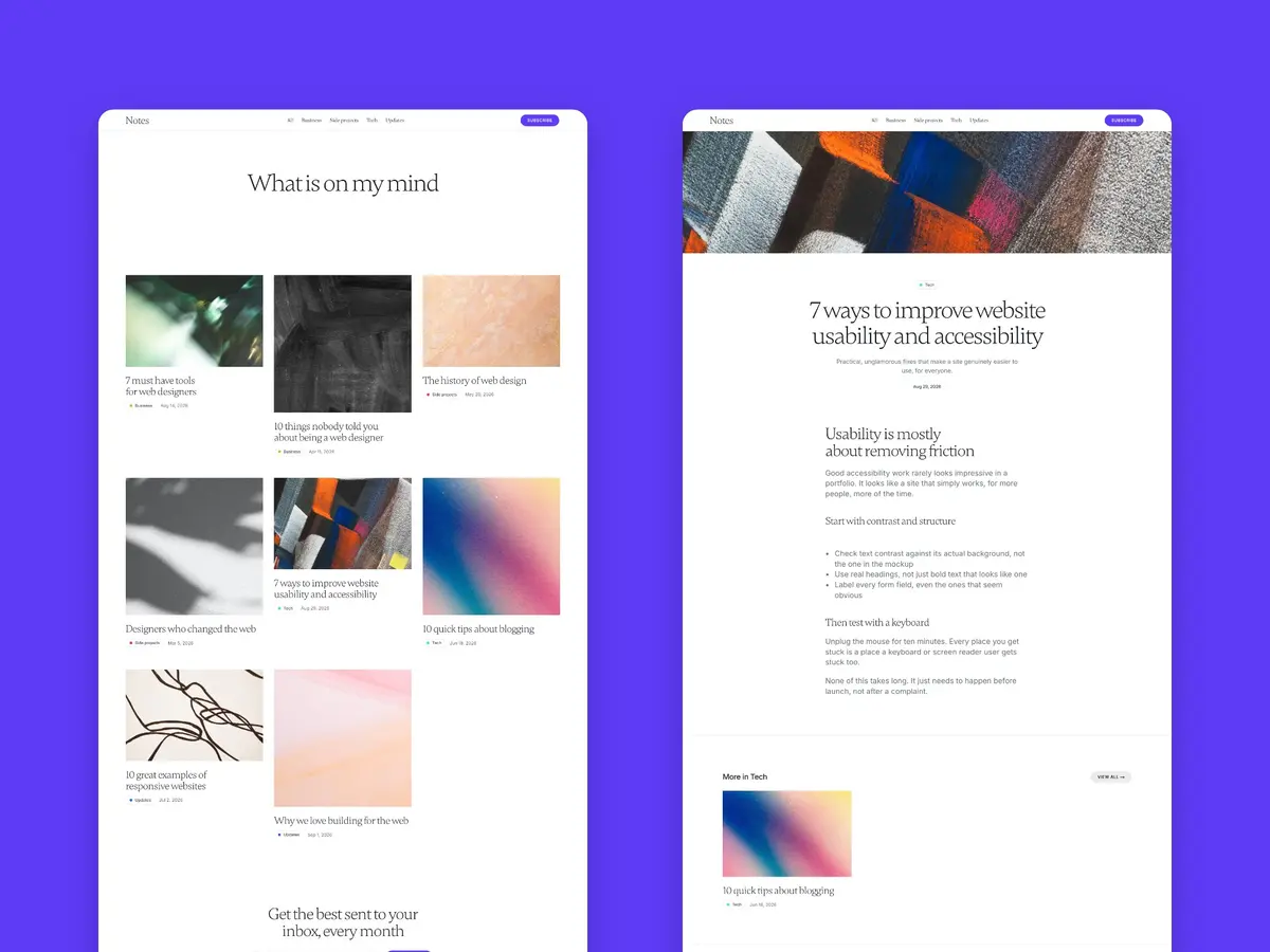 Notes Journal Framer Template screenshot 4