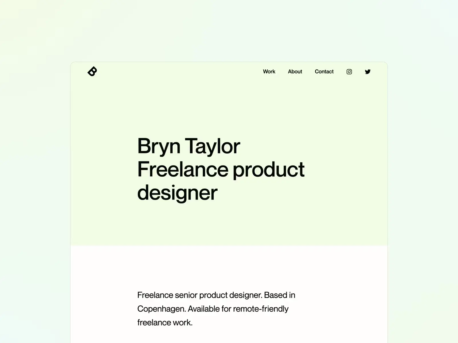 Screenshot of Bryn Taylor's product design portfolio