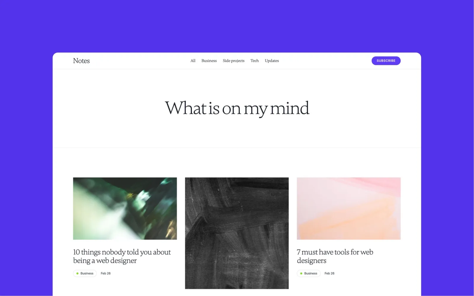 Notes Webflow template by Bryn Taylor