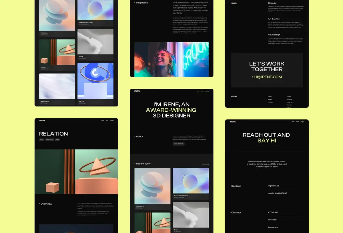 Irene Framer template screenshot 3