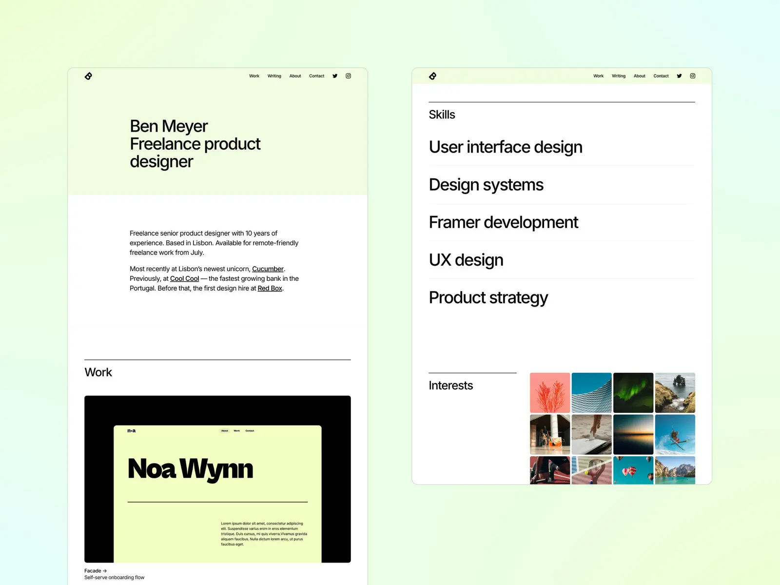 Sharp Framer template