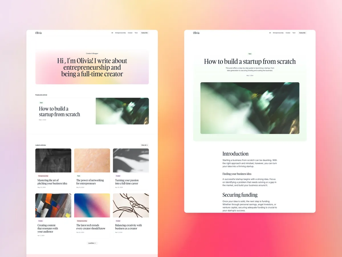 Compose Framer template screenshot 2