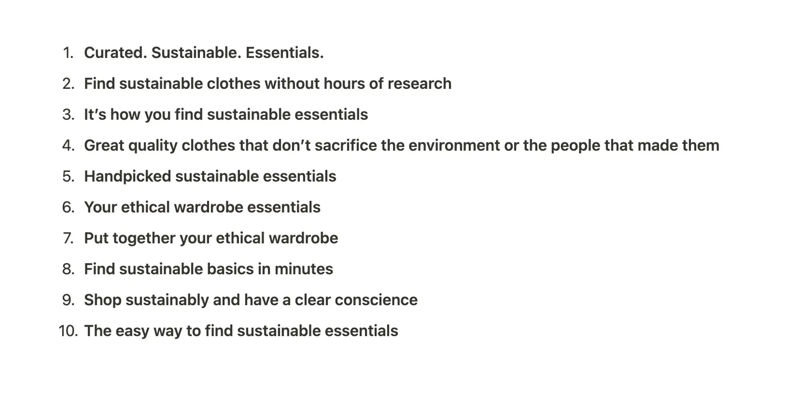 10 headline suggestions