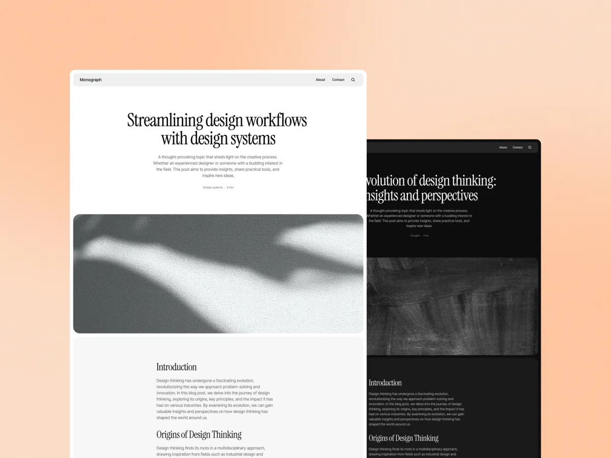 Monograph Framer blog template screenshot 5