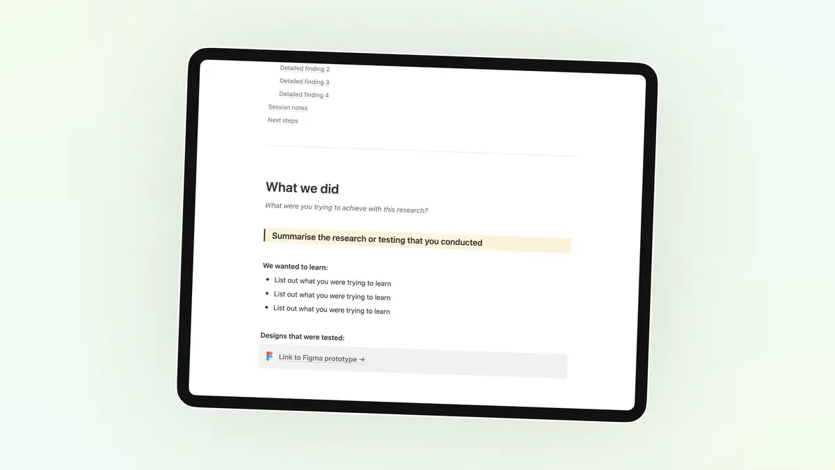 User research findings screenshot 2