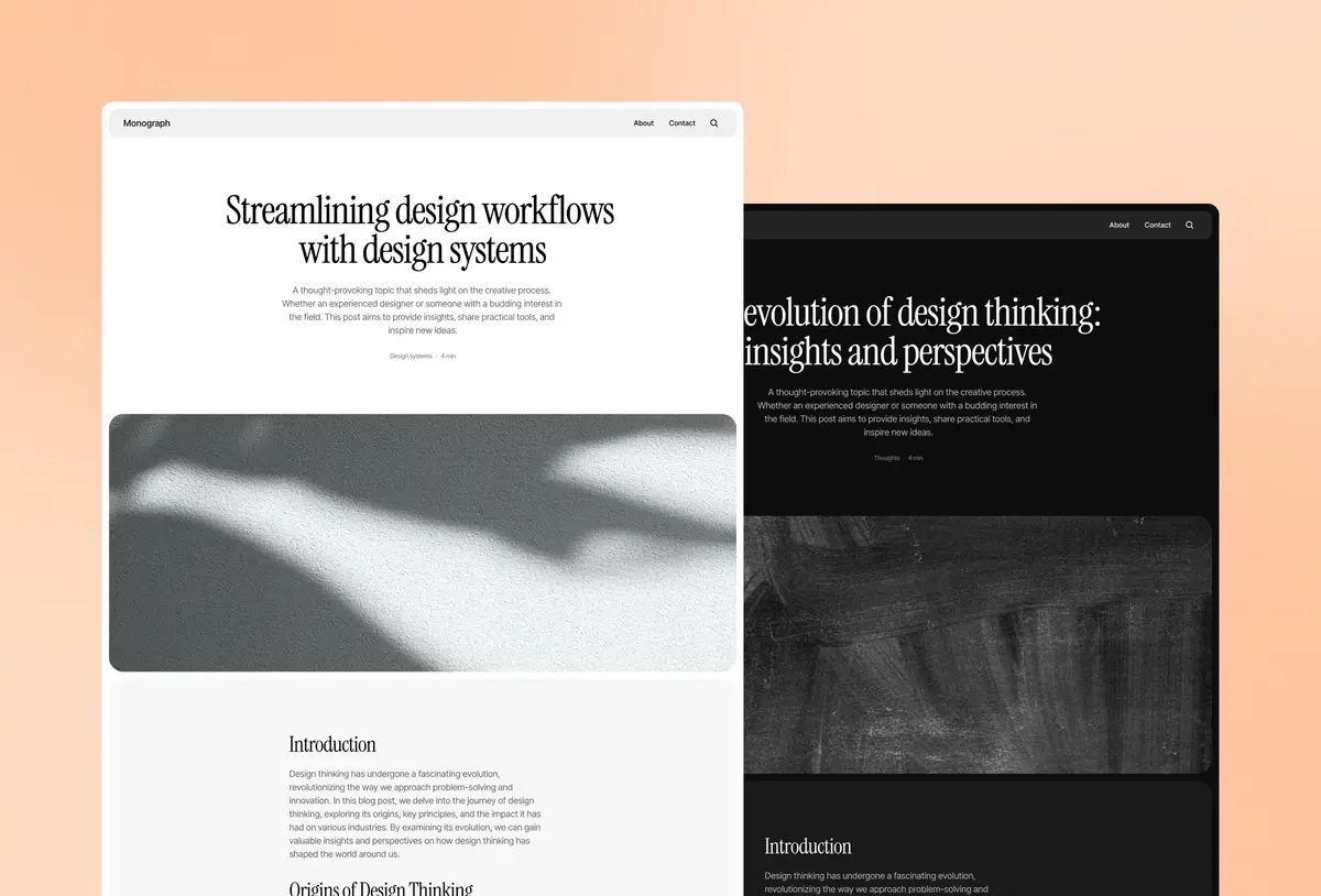Monograph Framer blog template screenshot 5