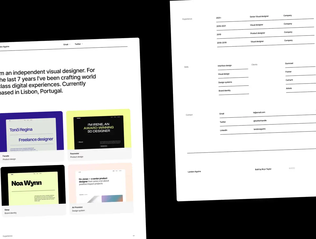Minimal portfolio Framer template screenshot 3